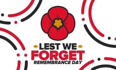 Remembrance Day. Lest we Forget. Remembrance poppy. Poppy day. Vector Stock Illustration