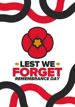 Remembrance Day. Lest we Forget. Remembrance poppy. Poppy day. Vector 스톡 일러스트