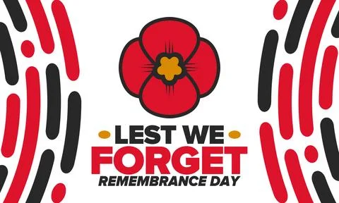 Remembrance Day. Lest we Forget. Remembrance poppy. Poppy day. Vector 库存插图