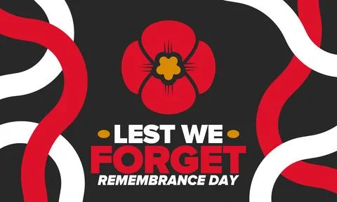 Remembrance Day. Lest we Forget. Remembrance poppy. Poppy day. Vector Stock Illustration