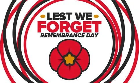 Remembrance Day. Lest we Forget. Remembrance poppy. Poppy day. Vector Stock Illustration