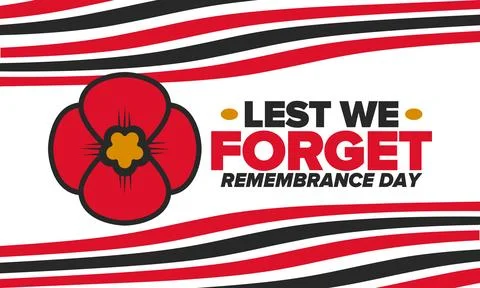 Remembrance Day. Lest we Forget. Remembrance poppy. Poppy day. Vector 库存插图