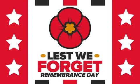 Remembrance Day. Lest we Forget. Remembrance poppy. Poppy day. Vector 스톡 일러스트