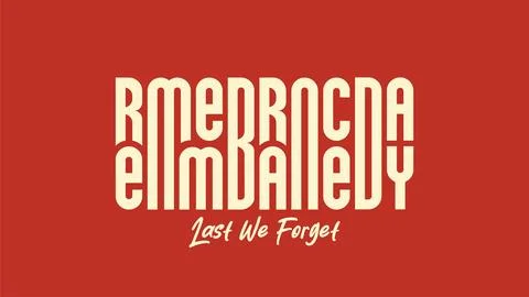 Remembrance day text vector design Stock Illustration