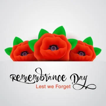 Remembrance Day vector card. Stockillustratie