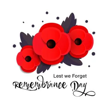 Remembrance Day vector card. Lest We forget. Stock Illustration