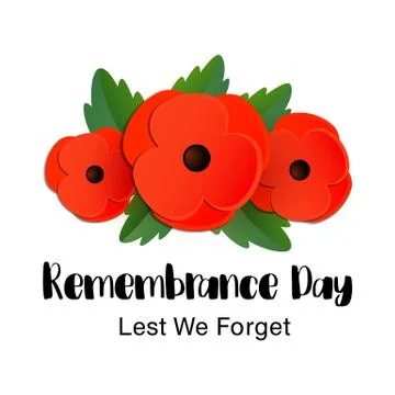 Remembrance Day vector card. Lest We forget. Stock Illustration