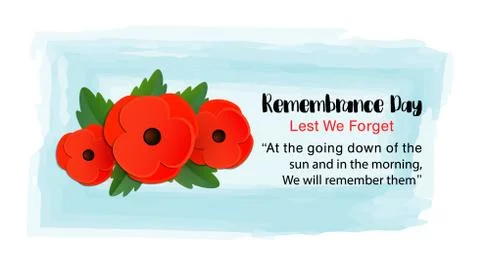 Remembrance Day vector card. Lest We forget. Stock Illustration