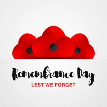 Remembrance Day vector card. Lest We forget Stock Illustration