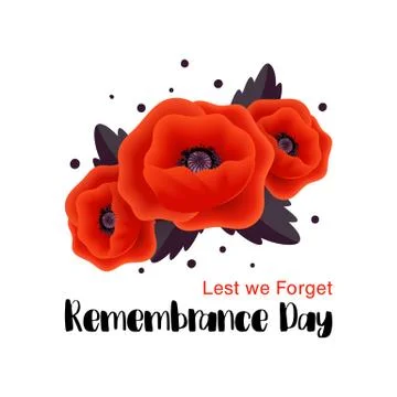 Remembrance Day vector card. Lest We forget. Stock Illustration