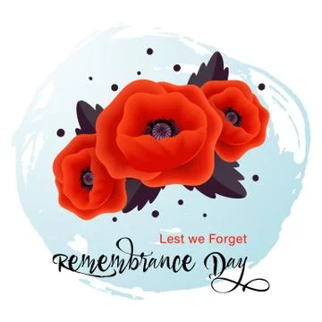Remembrance Day vector card. Lest We forget. Stock Illustration