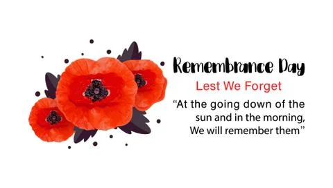 Remembrance Day vector card. Lest We forget. 스톡 일러스트