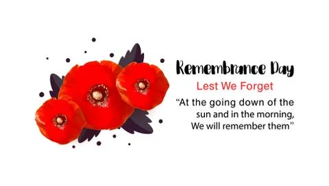 Remembrance Day vector card. Lest We forget. Stock Illustration