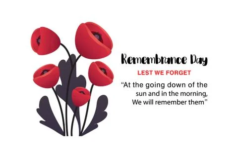 Remembrance Day vector card. Lest We forget. Stock Illustration