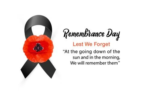 Remembrance Day vector card. Lest We forget. Stock Illustration