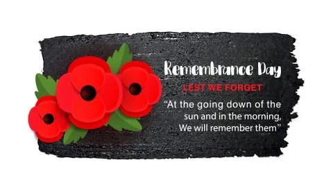 Remembrance Day vector poster on a hand drawn ink background. Illustrazione stock