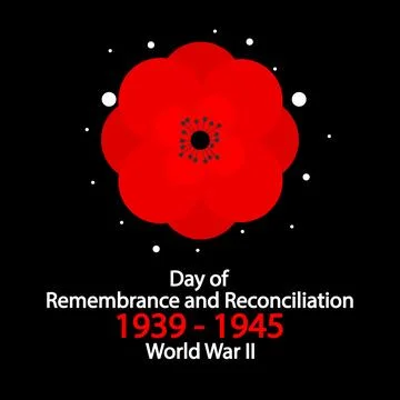 Remembrance reconciliation world war red poppy Stockillustratie