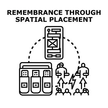 Remembrance spatial placement digital legacy concept icon Stock Illustration