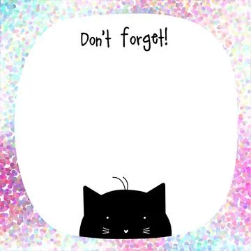 Remind blank note paper with copy space, colorful dotted pointillistic back.. Stock Illustration