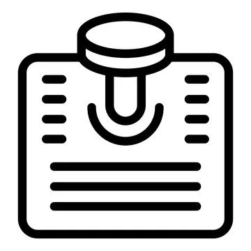 Remind paper note pushpin icon outline vector. Attach important message Illustrazione stock