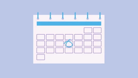 Reminder and work plan, organization and time management 2d with Alpha Matte Stock Footage 345548521
