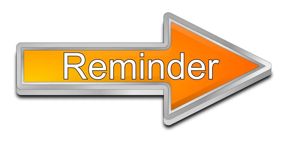 Reminder Arrow Button - 3D illustration Stock Illustration