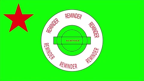 Reminder Badge Animation with Rotating Center and Star Icon 4K, 2K, Full HD Stock Footage 311603334