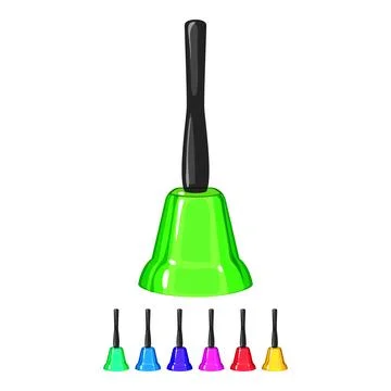 Reminder bell cartoon vector graphic color sign Stock Illustration
