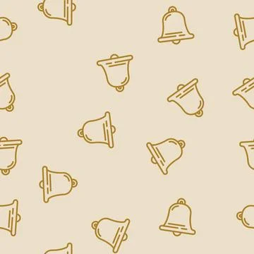 Reminder bell list line vector seamless pattern 스톡 일러스트