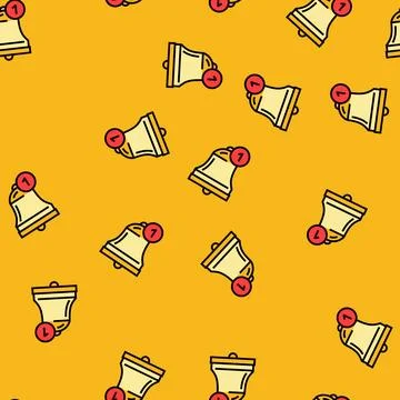 Reminder bell list vector seamless pattern Stock Illustration