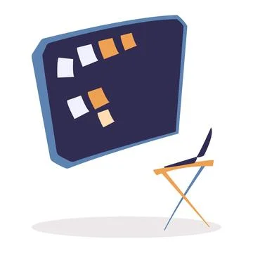 Reminder Board and Computer for Organizing Vector Stock Illustration