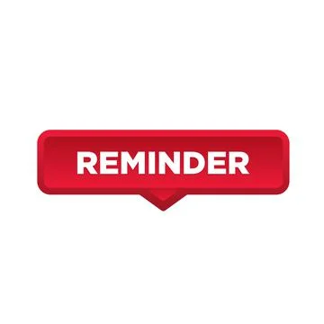 Reminder button, sign, label, icon. Reminder speech bubble. Stockillustratie