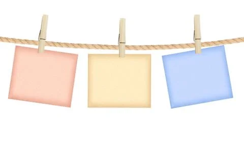 Reminder with clothes peg isolated on white Foto stock