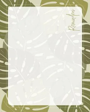 Reminder collage scrapbooking notes to do list planner, frame monstera. Vintage Illustration