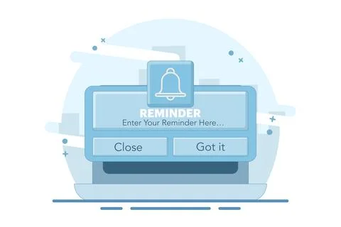 Reminder Concept. Notification calendar reminder. Business planning, events. Stock Illustration