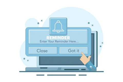 Reminder Concept. Notification calendar reminder. Business planning, events. Stock Illustration