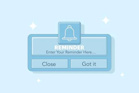 Reminder Concept. Notification calendar reminder. Business planning, events. Stock Illustration