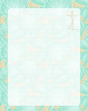 Reminder To do List , lined paper, pattern Seashell. Notes to do list planner. Illustrazione stock