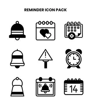 Reminder DuoTone Bundle Icons Pack Stock Illustration