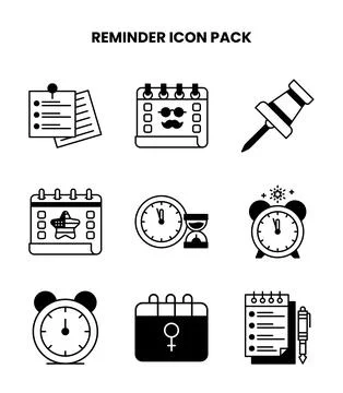 Reminder DuoTone Design Icons Pack Stock Illustration