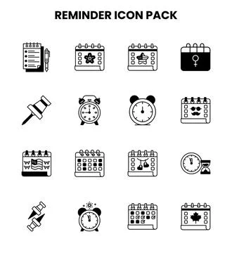 Reminder DuoTone Graphics Icons Pack Stock Illustration