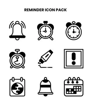 Reminder DuoTone Vector Icons Pack Stock Illustration