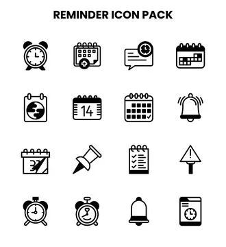 Reminder DuoTone Vector Icons Pack Stock Illustration
