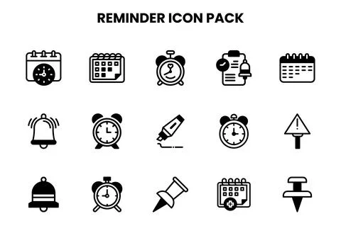 Reminder DuoTone Vector Icons Pack Stock Illustration