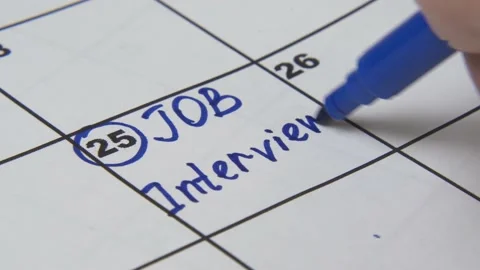 Reminder Job Interview in Calendar. Stock Footage 143195556