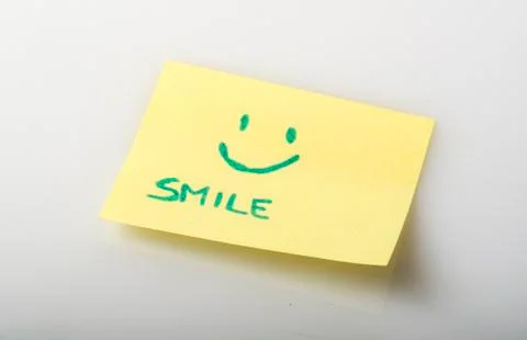 Reminder leaflet WITH A SMILE Stock Photos