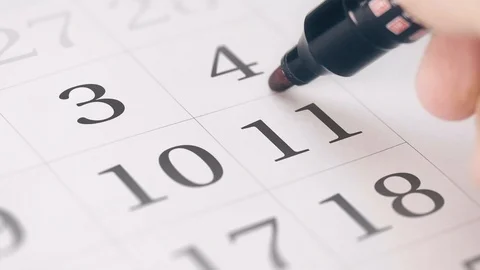 Reminder mark on the eleventh 11 day of a month Stock Footage 115937173