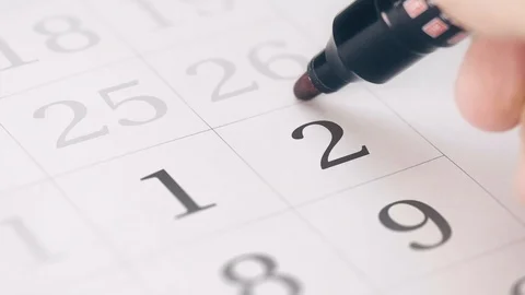 Reminder mark on the second 2 day of a month Stock Footage 115938081