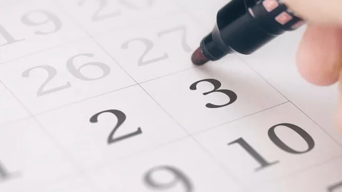 Reminder mark on the third 3 day of a month Stock Footage 115937985