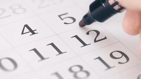 Reminder mark on the twelfth 12 day of a month Stock Footage 115937087